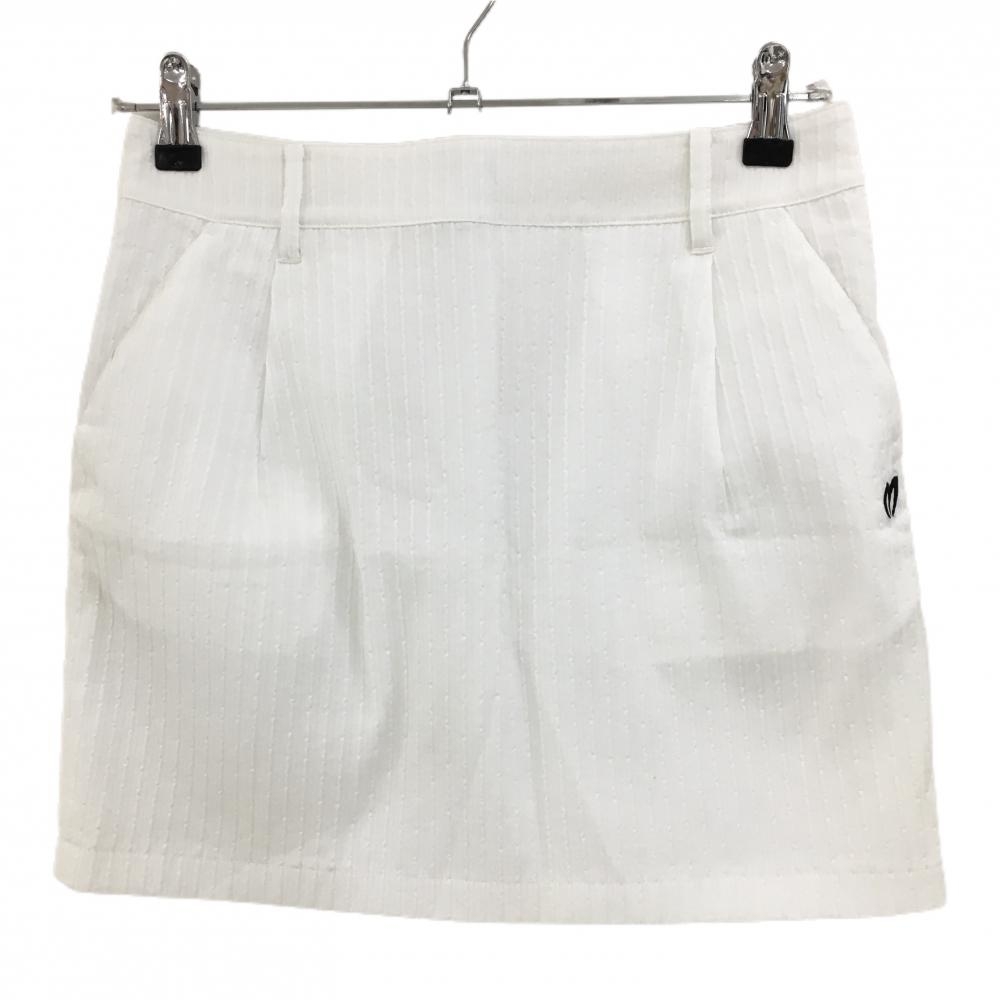 【美品】マスターバニー スカート 白 ストライプ織生地 裏地付 レディース 1(M) ゴルフウェア 2023年モデル MASTER BUNNY EDITION