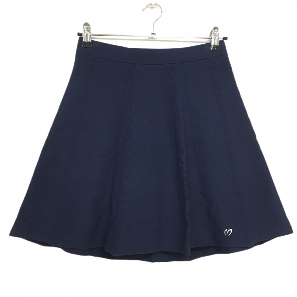 【美品】マスターバニー ニットスカート ネイビー 内側インナーパンツ  レディース 1(M) ゴルフウェア MASTER BUNNY EDITION
