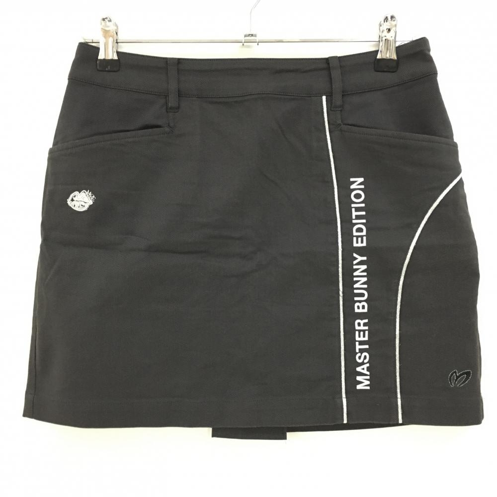 【超美品】マスターバニー スカート ダークグレー×白  レディース 1(M) ゴルフウェア 2024年モデル MASTER BUNNY EDITION
