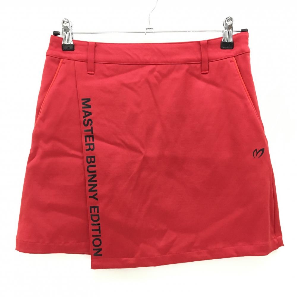 【超美品】マスターバニー ストレッチスカート レッド×黒 ポケット口パイピング レディース 0(S) ゴルフウェア MASTER BUNNY EDITION