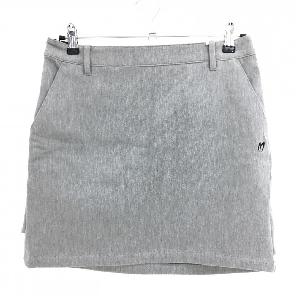 【新品】マスターバニー スカート 杢グレー 後裾フリル 裏起毛  レディース 2(L) ゴルフウェア 2023年モデル MASTER BUNNY EDITION