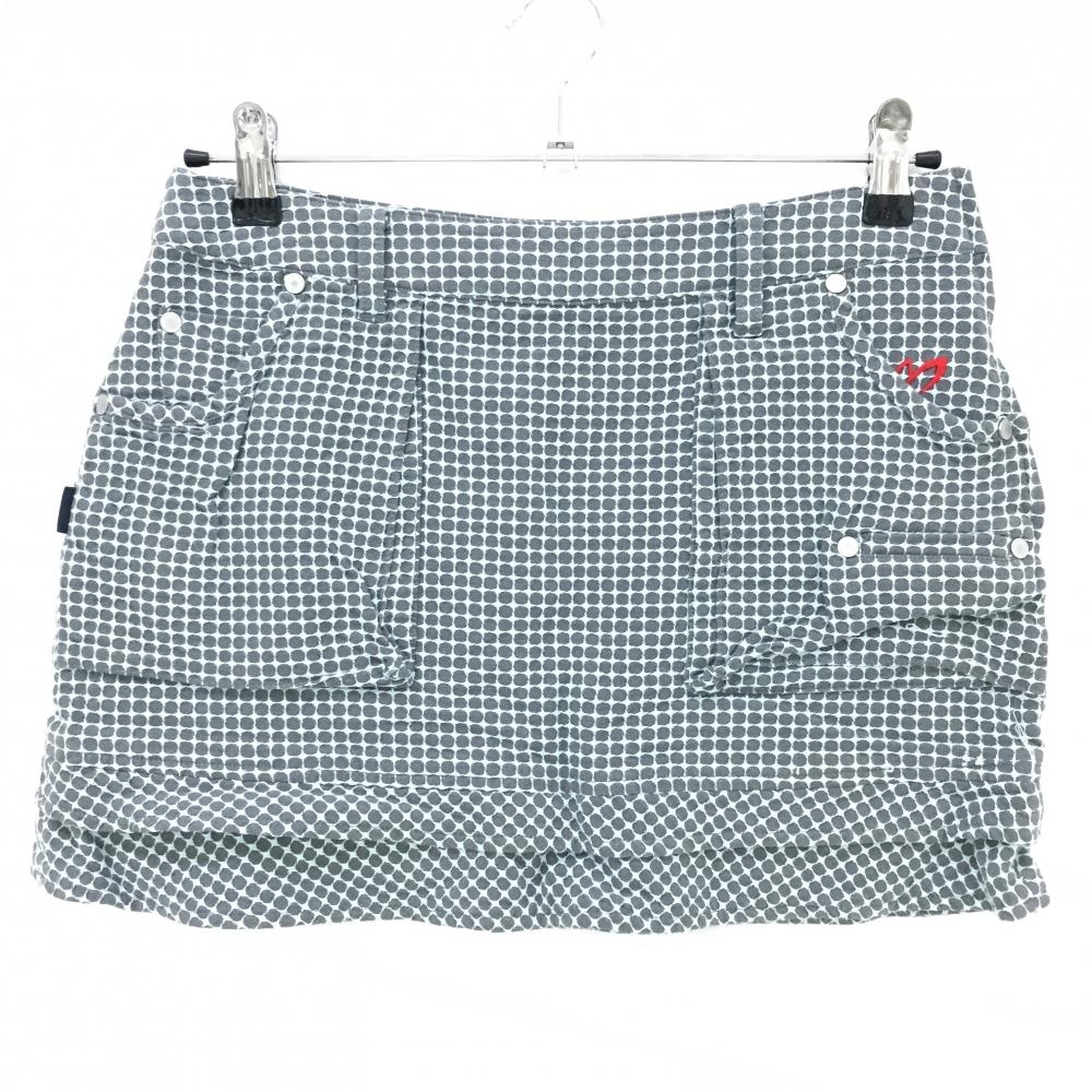 マスターバニー スカート グレー×ライトブルー ドット柄織生地  レディース 2(L) ゴルフウェア MASTER BUNNY EDITION