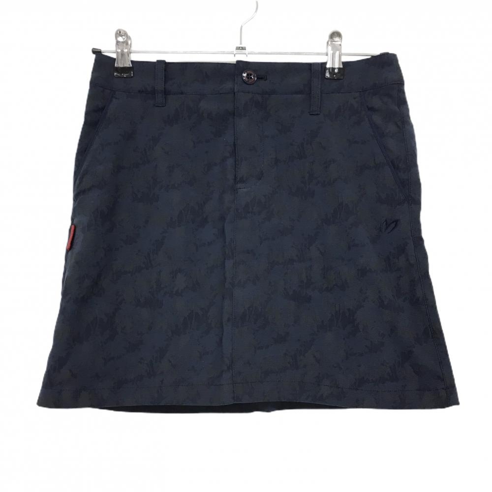 【超美品】マスターバニー スカート ネイビー 総柄織生地 裏地付 レディース 0(S) ゴルフウェア MASTER BUNNY EDITION