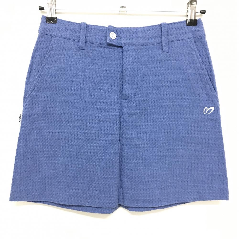 【美品】マスターバニー スカート ブルー 織生地 ロゴ白  レディース 0(S) ゴルフウェア MASTER BUNNY EDITION