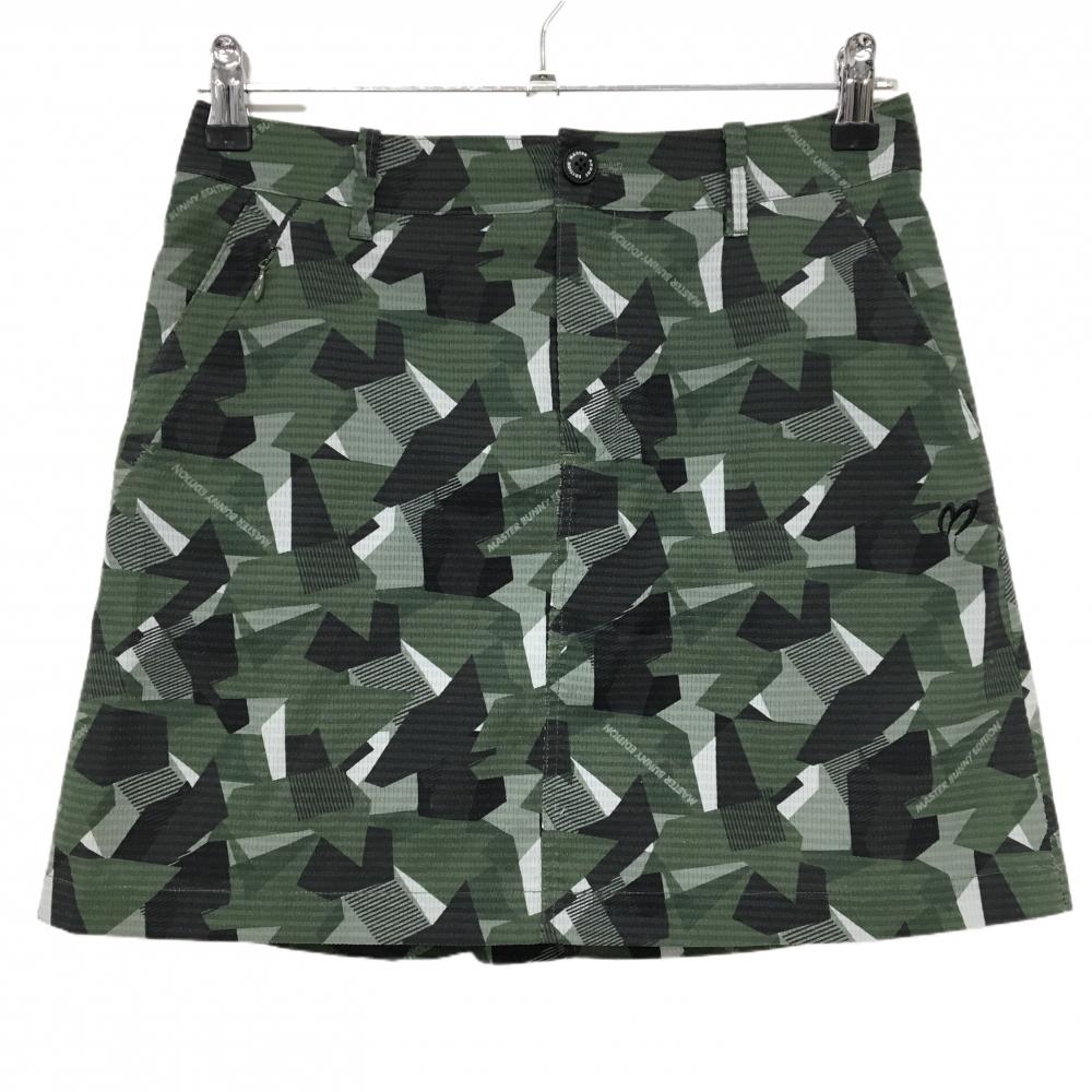 マスターバニー スカート グリーン×黒 総柄 レディース 0(S) ゴルフウェア MASTER BUNNY EDITION