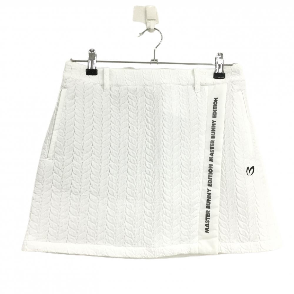 【新品】マスターバニー スカート 白 凹凸生地 ロゴ黒  レディース 0(S) ゴルフウェア MASTER BUNNY EDITION
