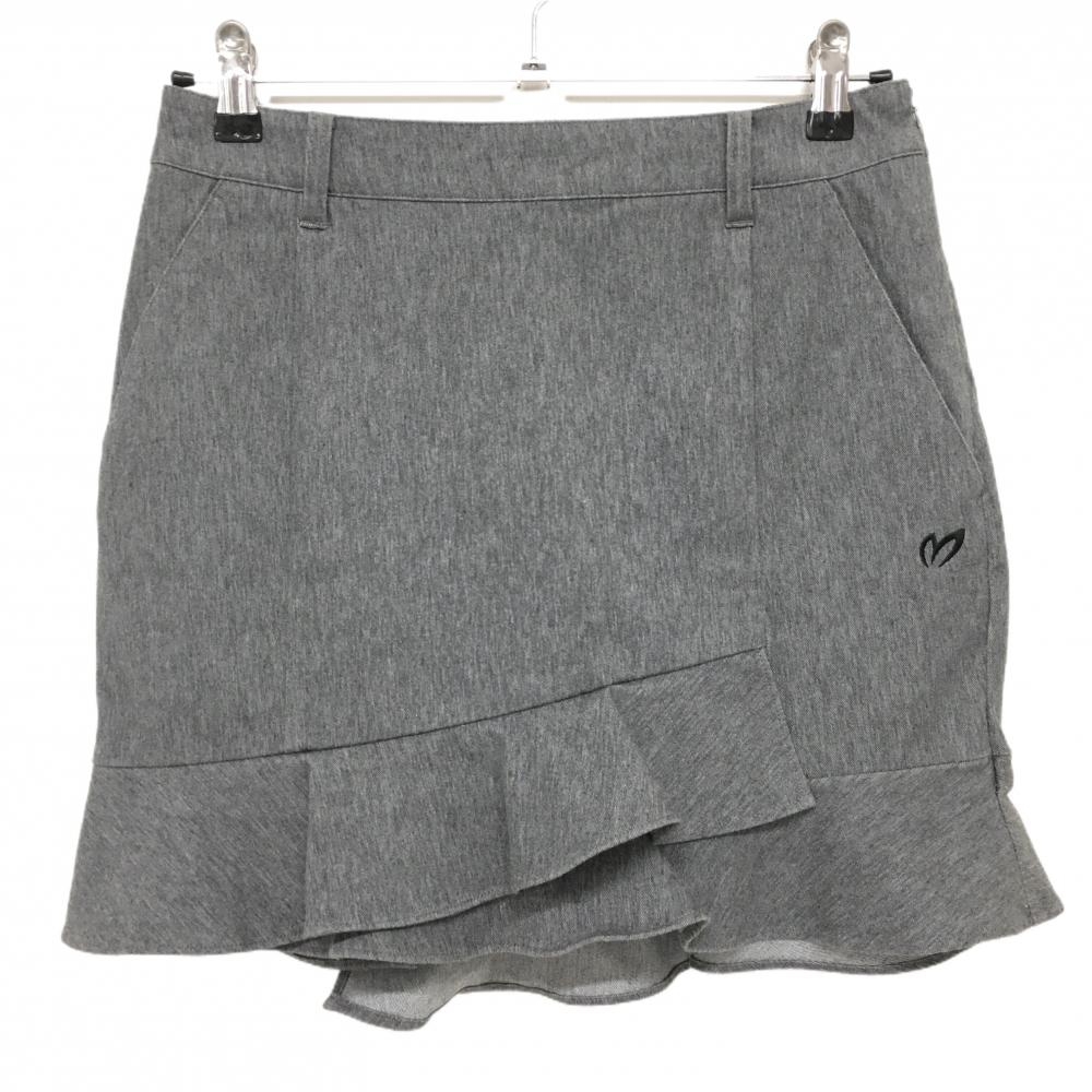 【超美品】マスターバニー スカート 杢グレー 裾フリル ストレッチ レディース 0(S) ゴルフウェア MASTER BUNNY EDITION