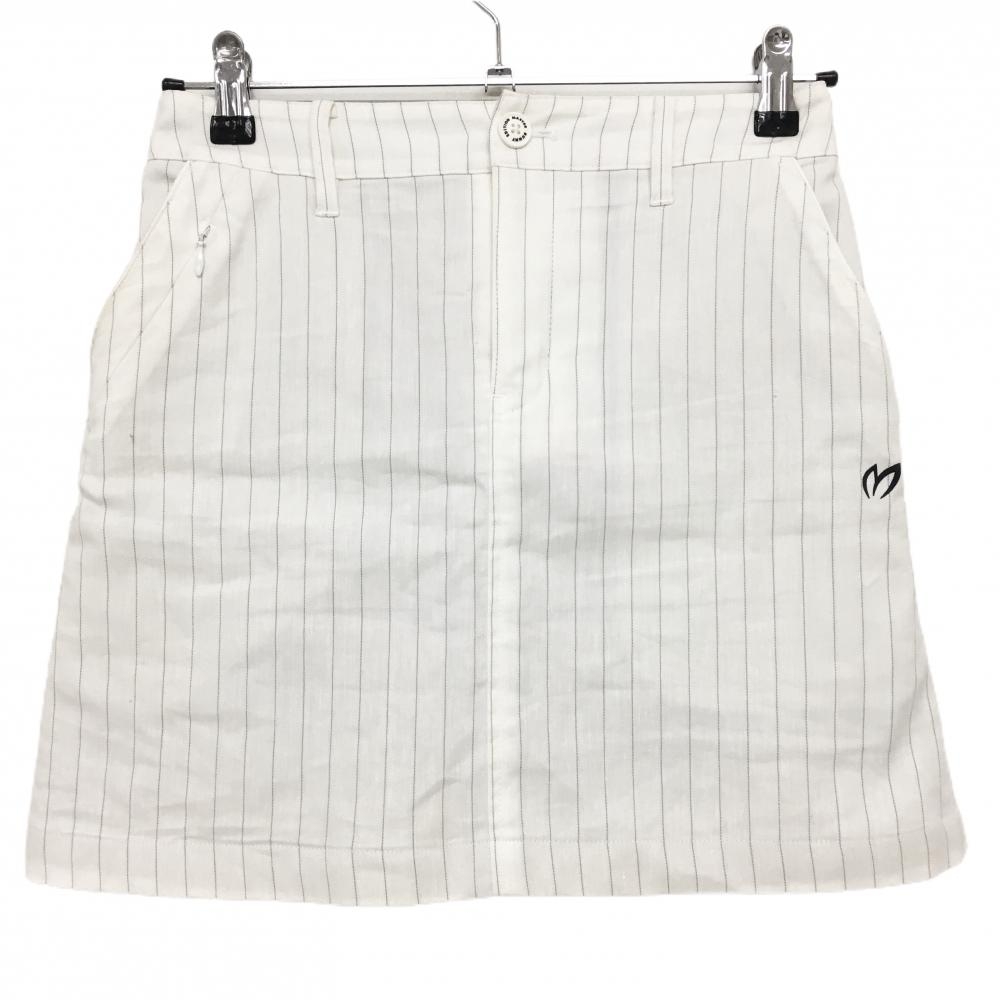 マスターバニー スカート 白×グレー ピンストライプ ストレッチ 裏地付 レディース 0(S) ゴルフウェア MASTER BUNNY EDITION