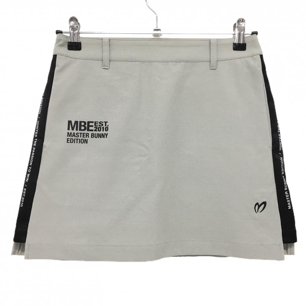 【超美品】マスターバニー スカート グレー×黒 サイドロゴ 裏地付  レディース 0(S) ゴルフウェア 2024年モデル MASTER BUNNY EDITION