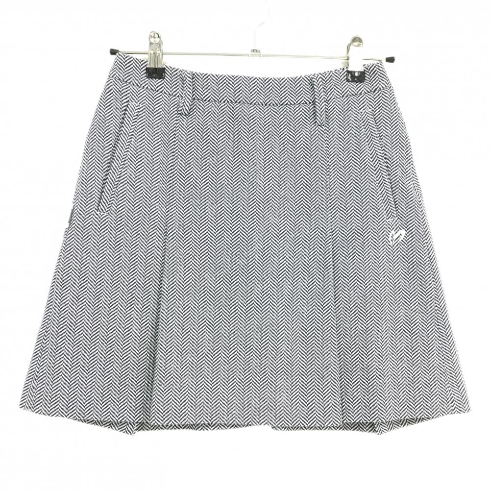 【美品】マスターバニー スカート ネイビー×白 ヘリンボーン柄  レディース 00(XS) ゴルフウェア MASTER BUNNY EDITION