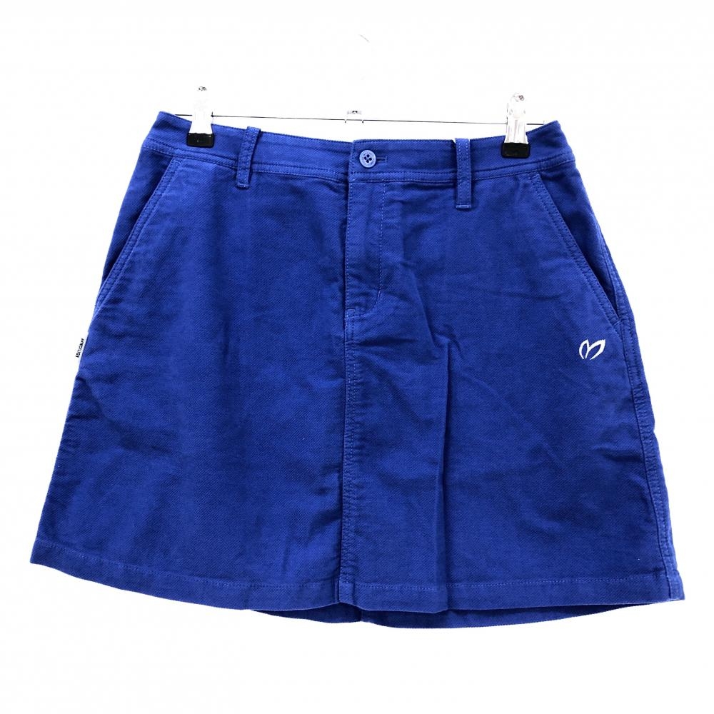 【新品】マスターバニー スカート ブルー ロゴ刺しゅう 無地 レディース 2(L) ゴルフウェア MASTER BUNNY EDITION