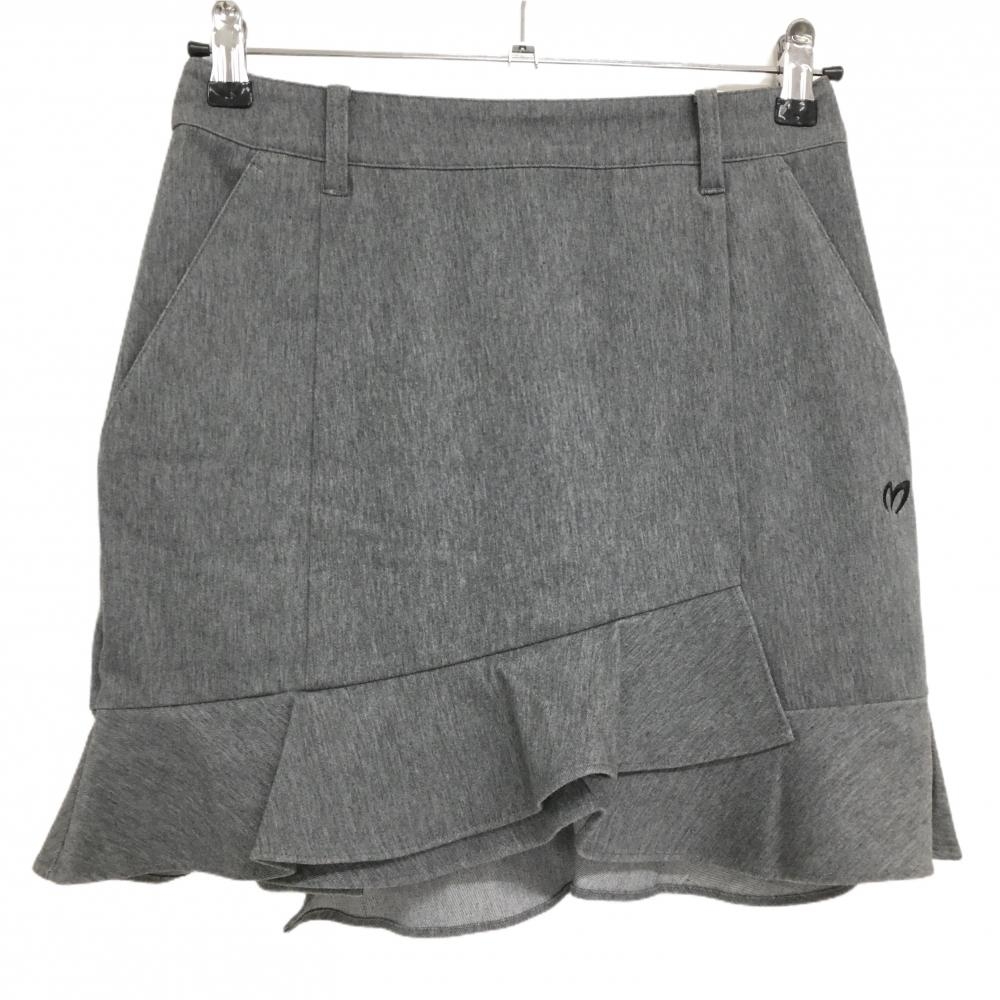 【新品】マスターバニー スカート 杢グレー 裾フリル  レディース 00(XS) ゴルフウェア MASTER BUNNY EDITION