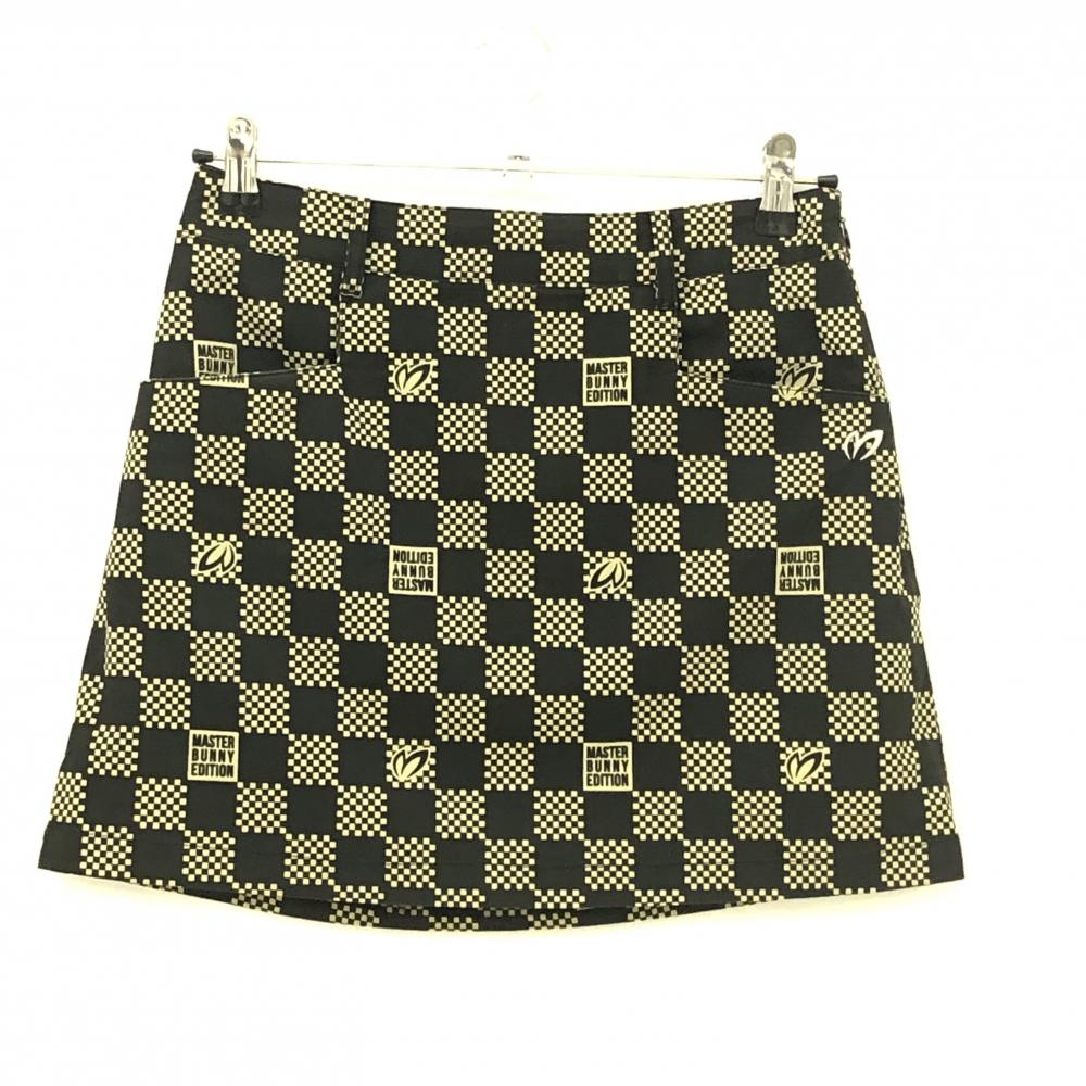 マスターバニー スカート 黒×ベージュ ブロックチェック レディース 0(S) ゴルフウェア MASTER BUNNY EDITION