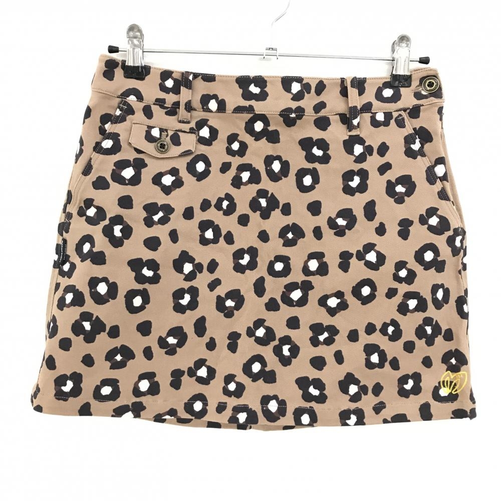 【新品】マスターバニー スカート ブラウン×黒 レオパード柄  レディース 1(M) ゴルフウェア MASTER BUNNY EDITION