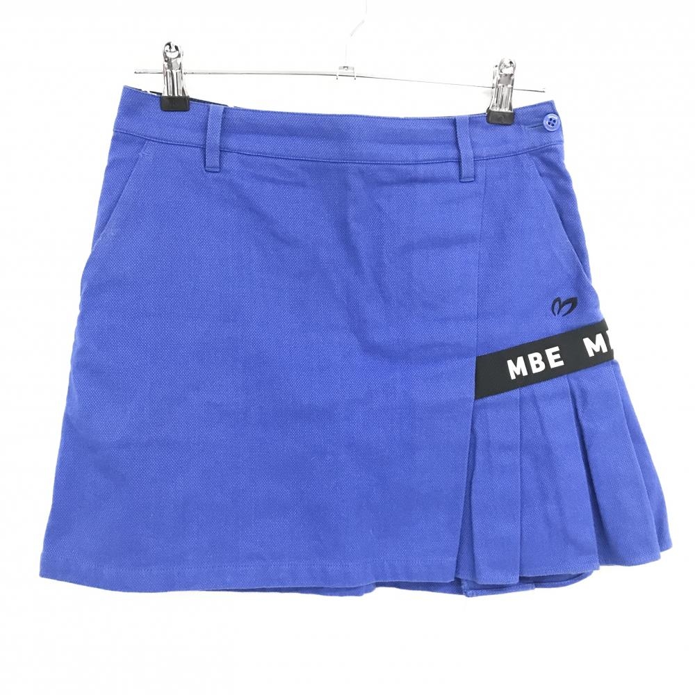 マスターバニー スカート ブルー×黒 サイド裾プリーツ レディース 1(M) ゴルフウェア MASTER BUNNY EDITION