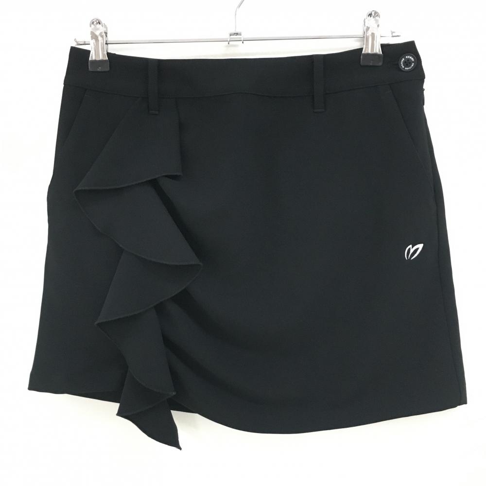 【超美品】マスターバニー スカート 黒 一部フリル 無地 レディース 1(M) ゴルフウェア MASTER BUNNY EDITION