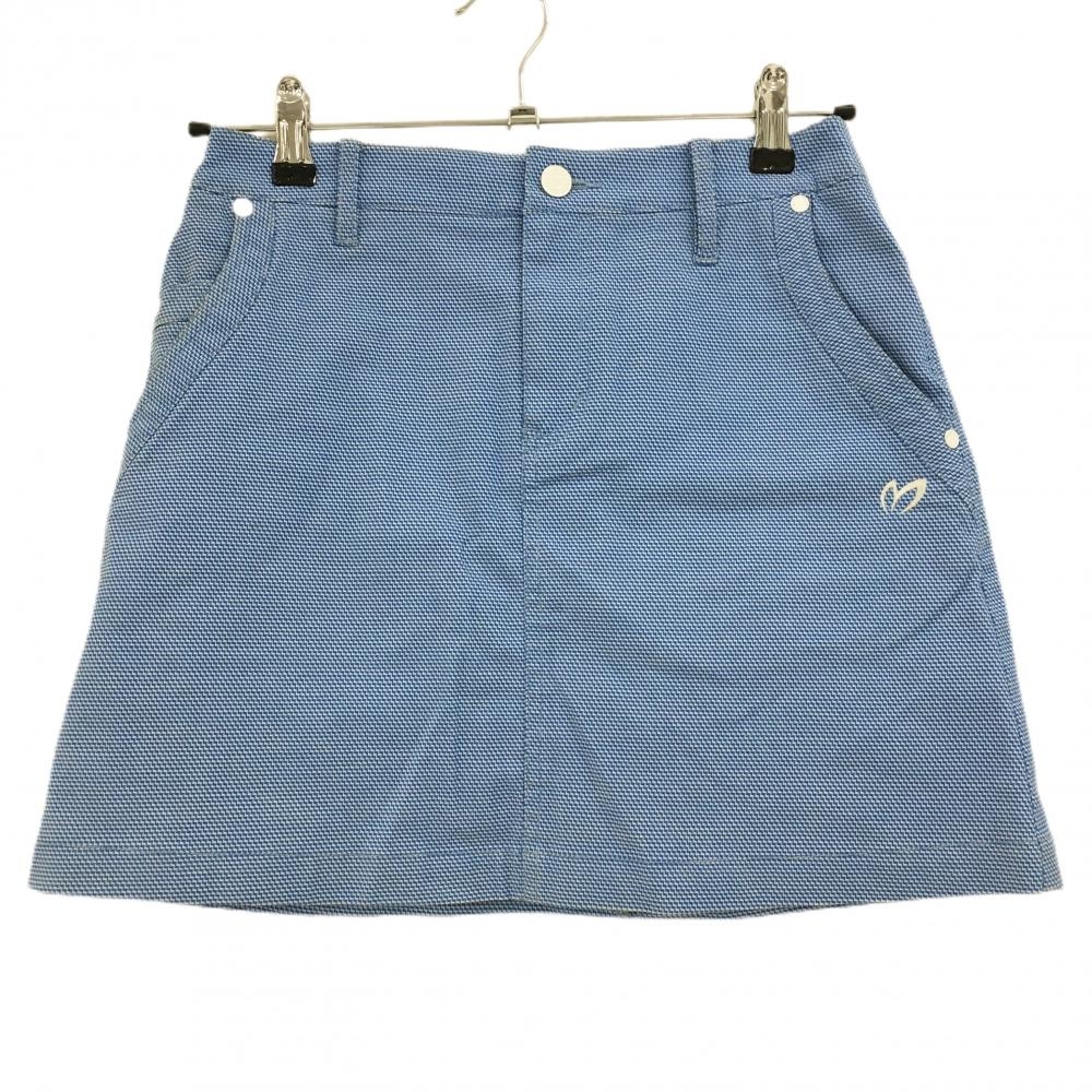 マスターバニー スカート ブルー×白 総柄地模様 ロゴ刺しゅう  レディース 0(S) ゴルフウェア MASTER BUNNY EDITION