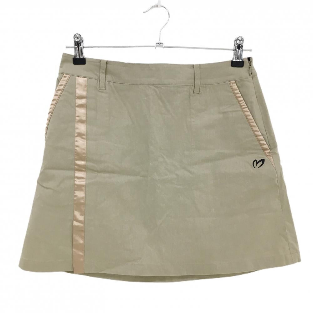 【超美品】マスターバニー スカート ライトブラウン ストレッチ ロゴ刺しゅう レディース 1(M) ゴルフウェア MASTER BUNNY EDITION