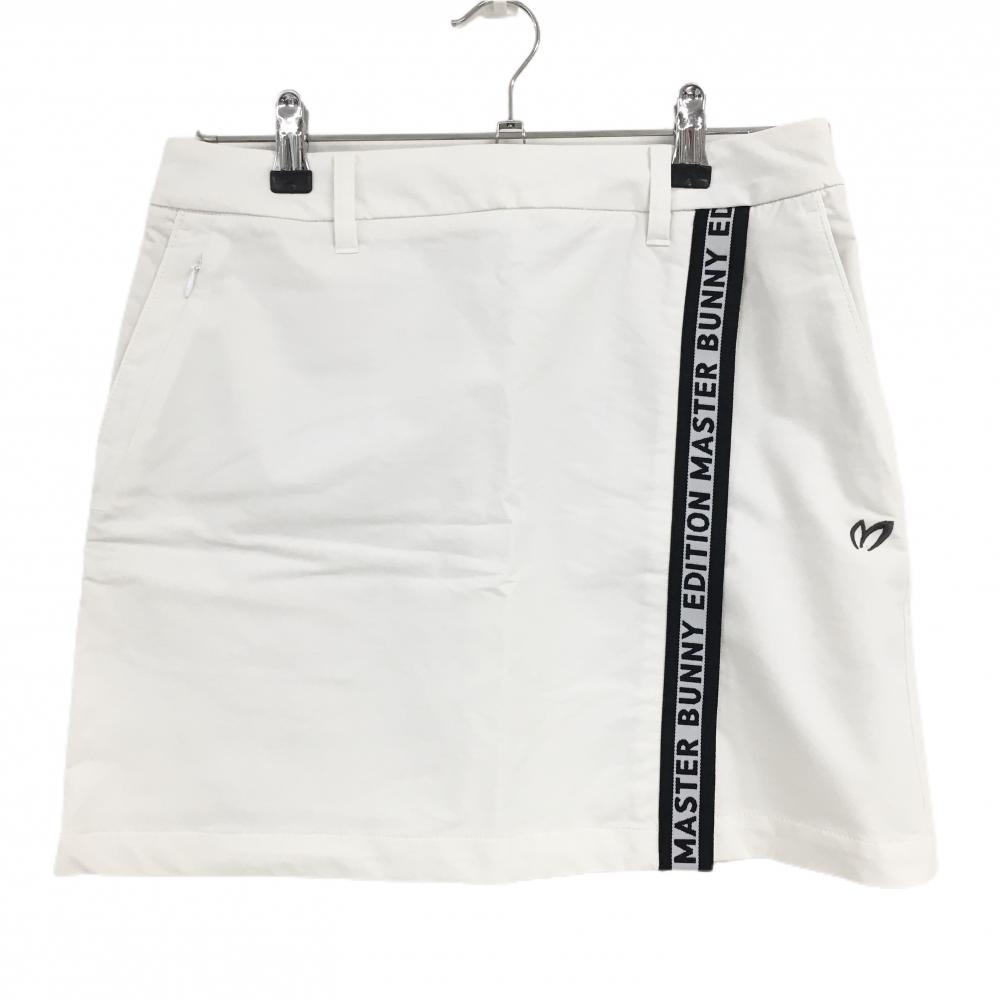 【美品】マスターバニー スカート 白×黒 ロゴテープ  レディース 1(M) ゴルフウェア MASTER BUNNY EDITION