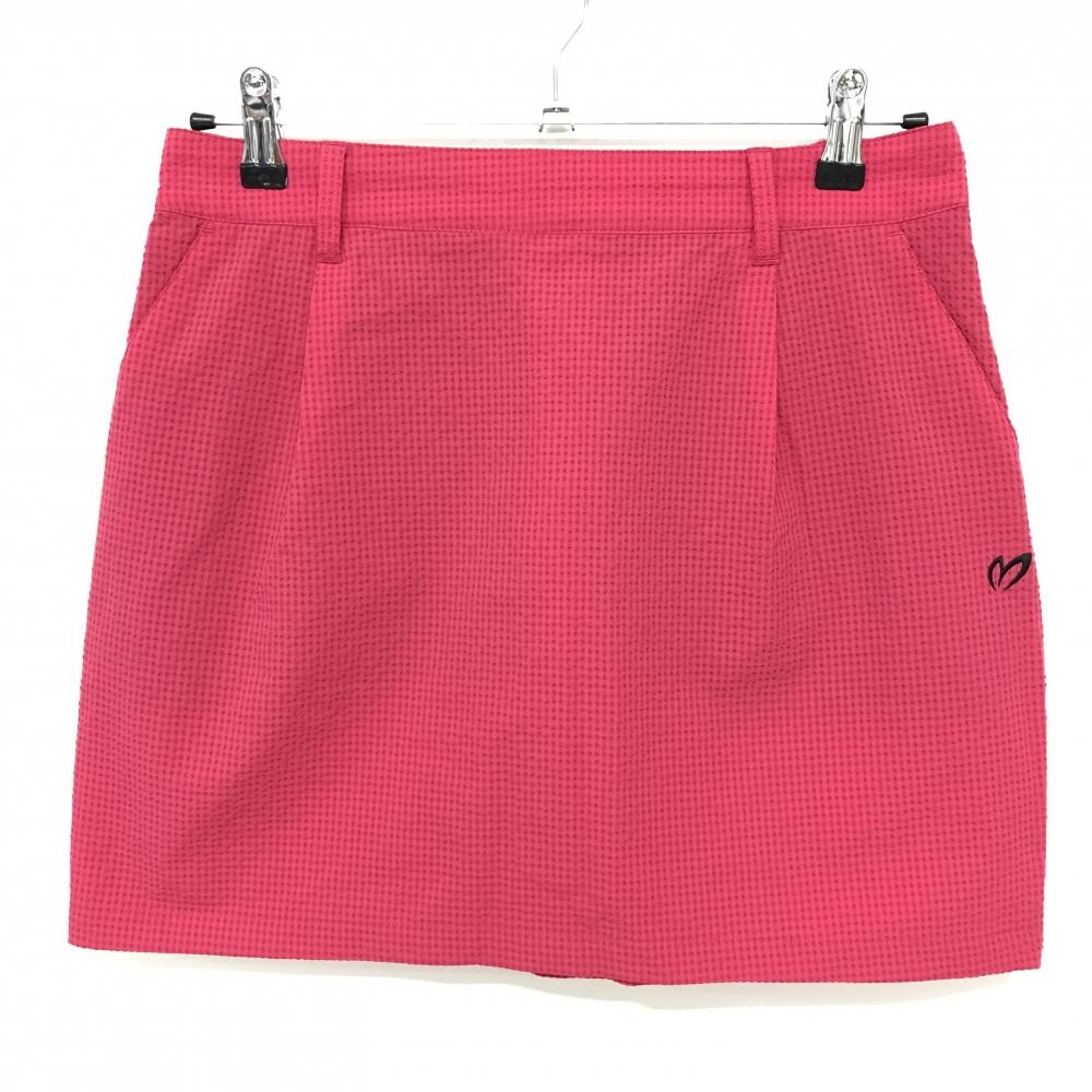 【超美品】マスターバニー スカート ピンク サッカー生地 ロゴ黒 レディース 2(L) ゴルフウェア 2025年モデル MASTER BUNNY EDITION