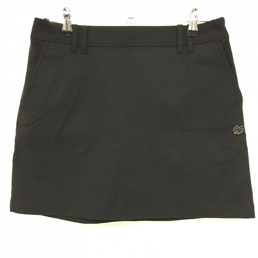 【新品】マスターバニー スカート 黒×白 後裾ロゴ ストレッチ  レディース 2(L) ゴルフウェア MASTER BUNNY EDITION