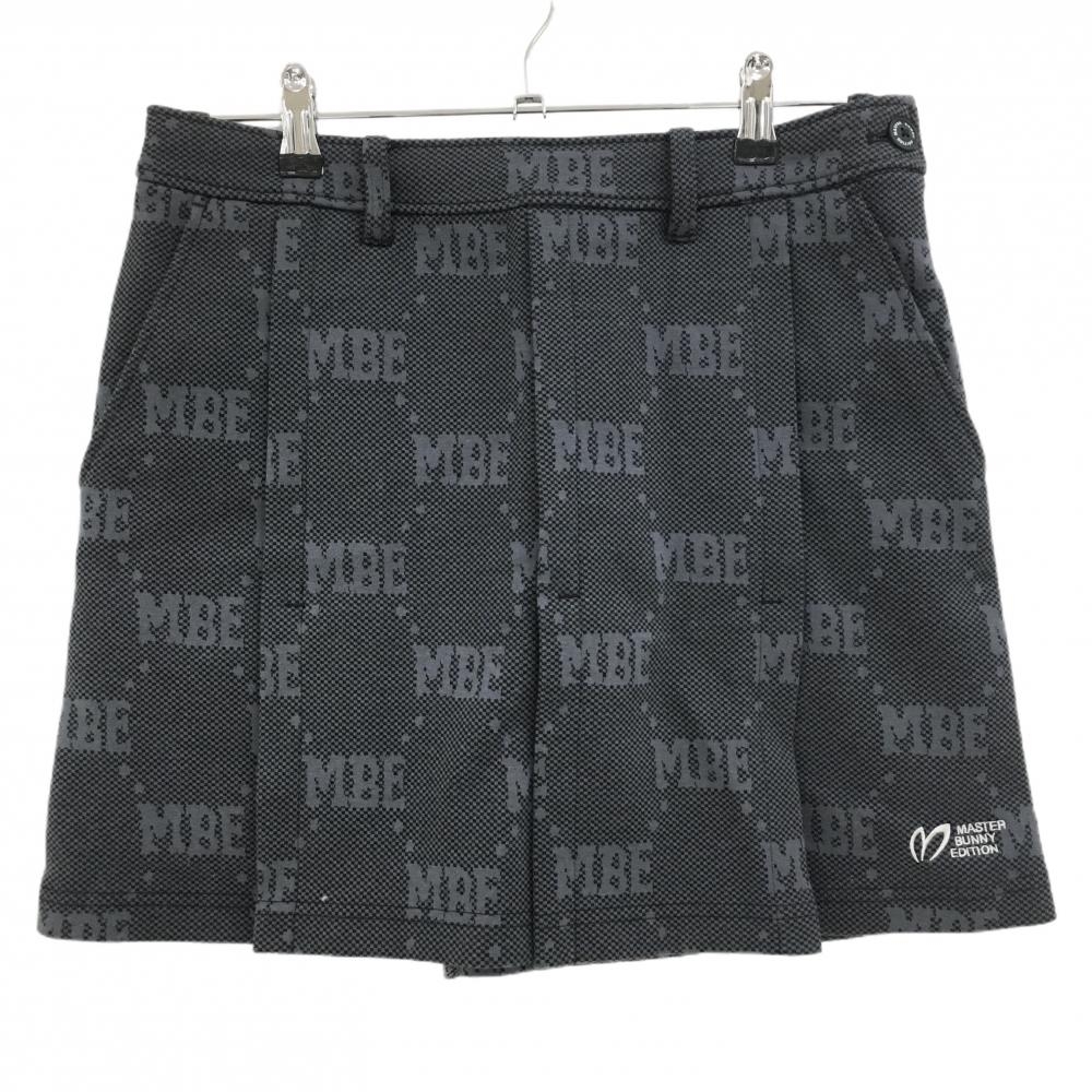 【超美品】マスターバニー スカート ダークグレー ロゴ総柄  レディース 1(M) ゴルフウェア 2024年モデル MASTER BUNNY EDITION
