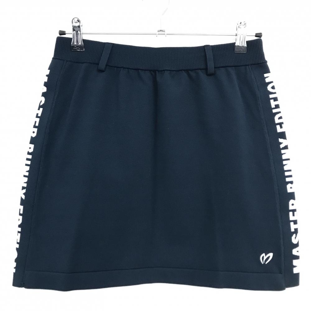 【超美品】マスターバニー ニットスカート ネイビー×白 サイドロゴ レディース 1(M) ゴルフウェア 2025年モデル MASTER BUNNY EDITION