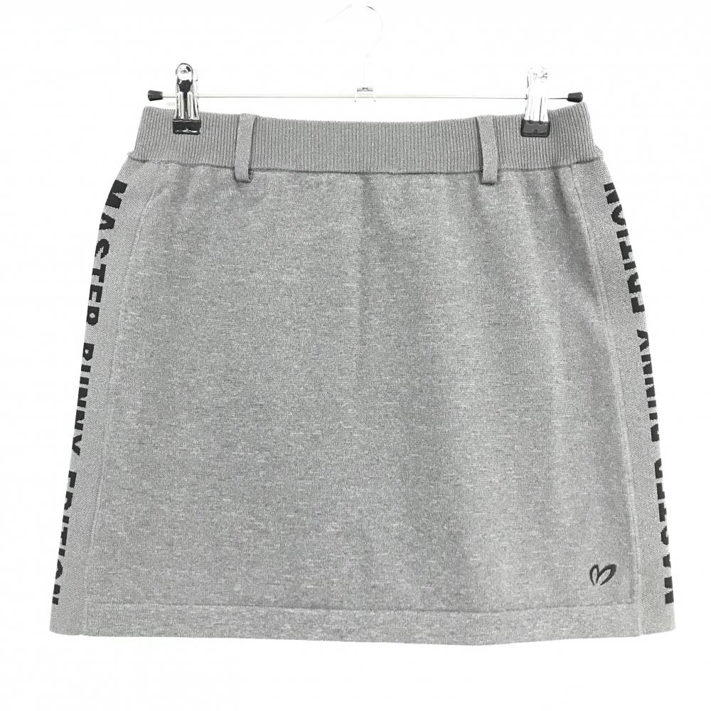 【超美品】マスターバニー ニットスカート グレー×黒 サイドロゴ レディース 1(M) ゴルフウェア 2025年モデル MASTER BUNNY EDITION