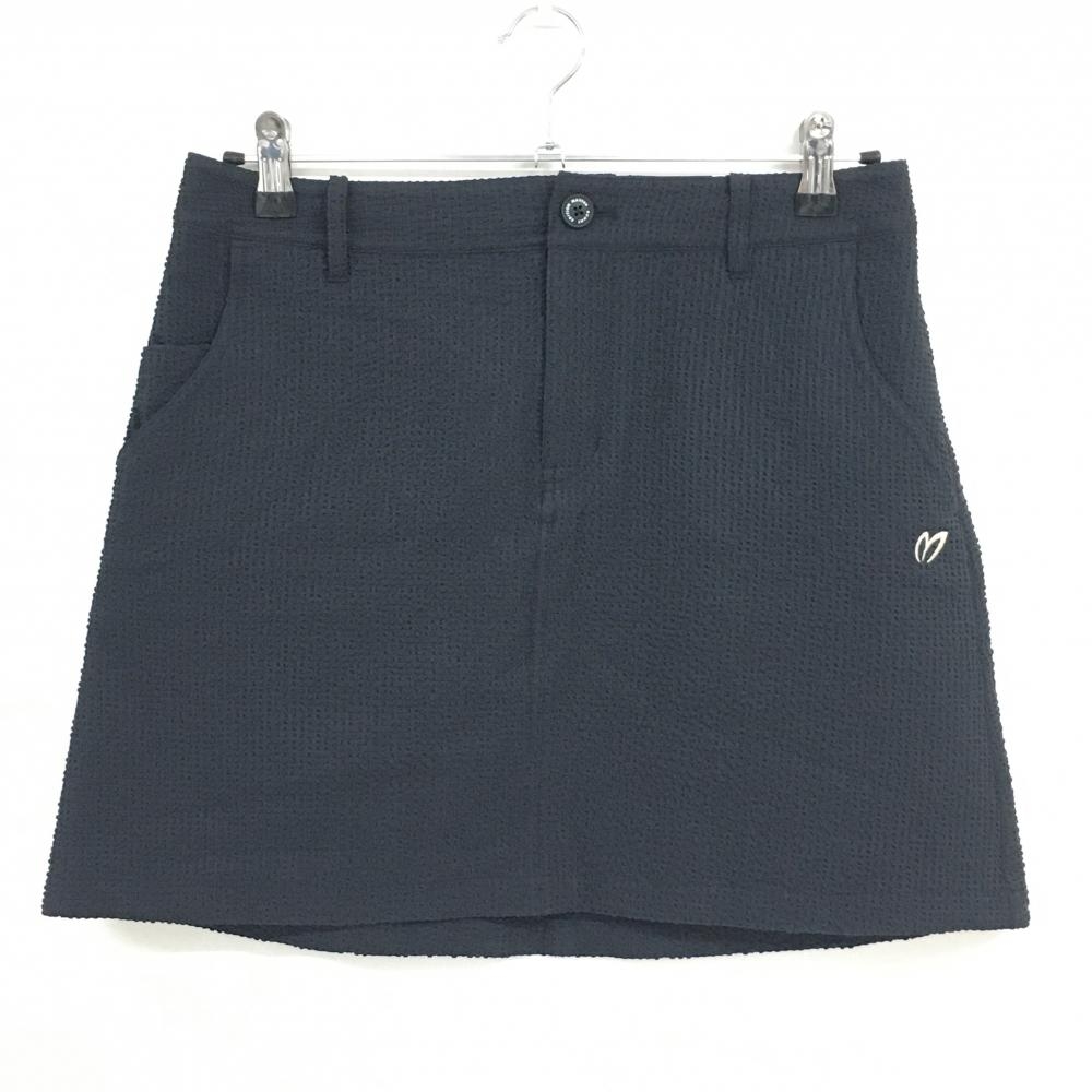 【美品】マスターバニー スカート ネイビー サッカー生地  レディース 2(L) ゴルフウェア MASTER BUNNY EDITION
