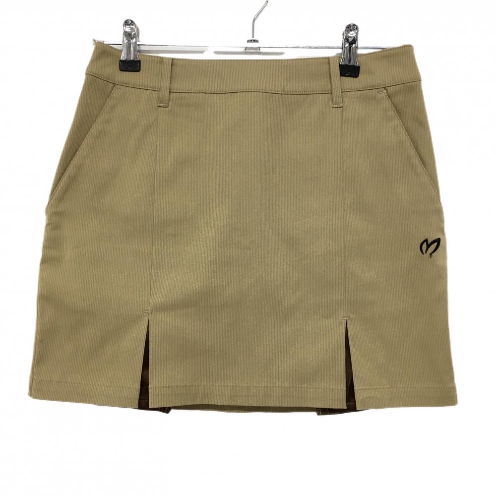 【美品】マスターバニー スカート ライトブラウン 裾ボックスプリーツ 織生地 レディース 0(S) ゴルフウェア MASTER BUNNY EDITION