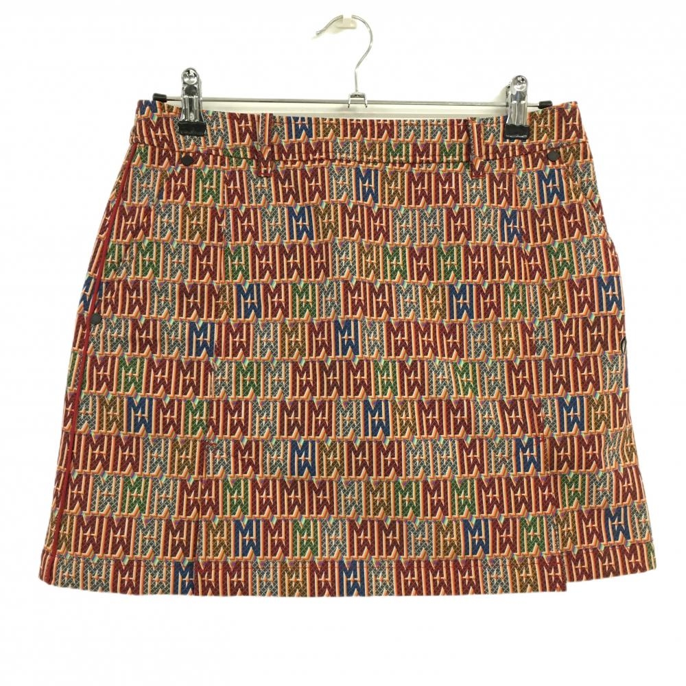 【新品】マスターバニー スカート マルチカラー 総柄 裏微起毛 レディース 2(L) ゴルフウェア 2024年モデル MASTER BUNNY EDITION