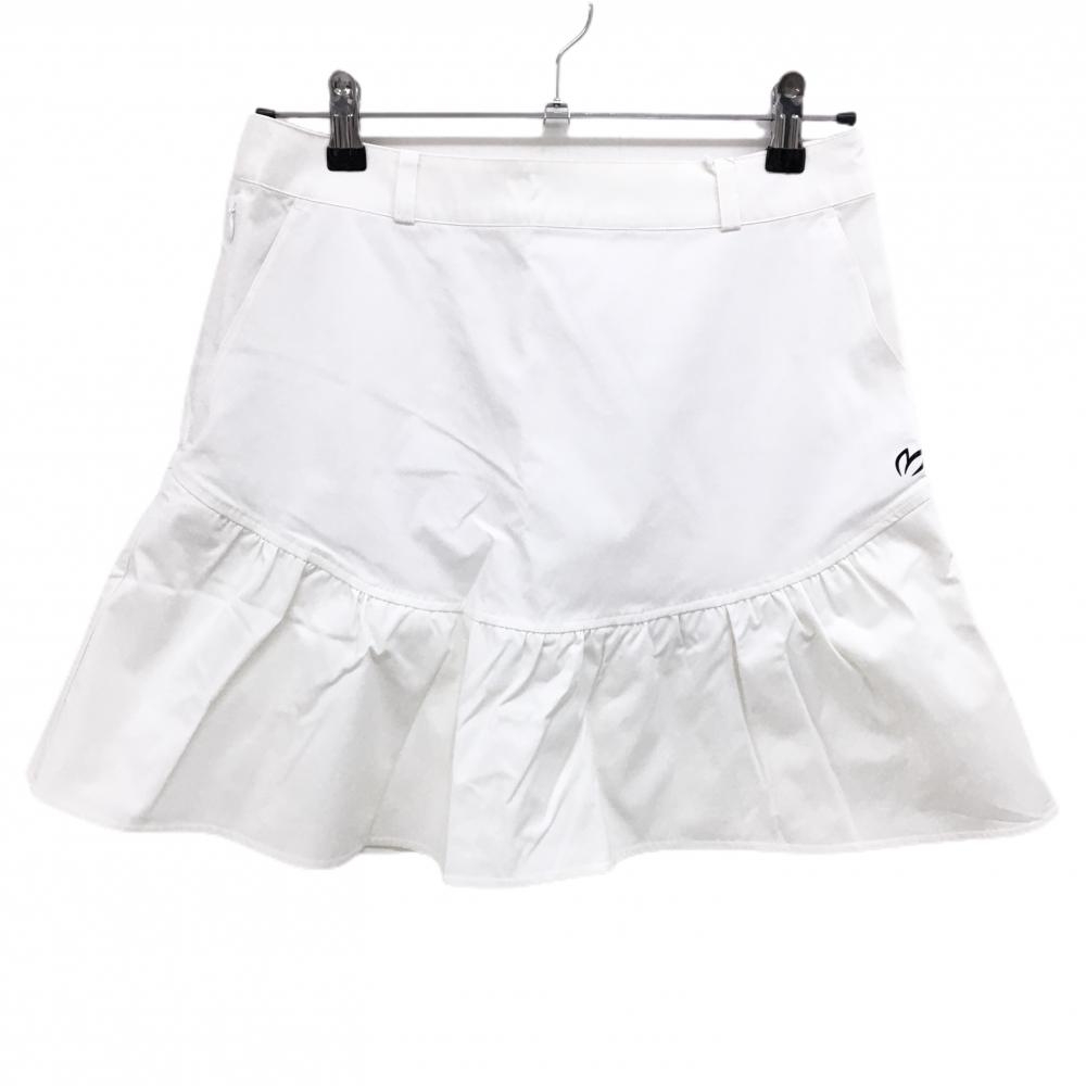 【新品】マスターバニー スカート 白×黒 下部切替 ロゴプリント レディース 0(S) ゴルフウェア MASTER BUNNY EDITION