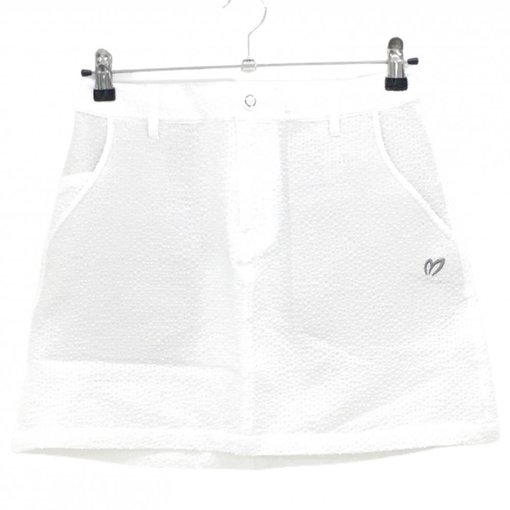 【新品】マスターバニー スカート 白 凸凹生地 薄手 ロゴ刺しゅう レディース 0(S) ゴルフウェア MASTER BUNNY EDITION