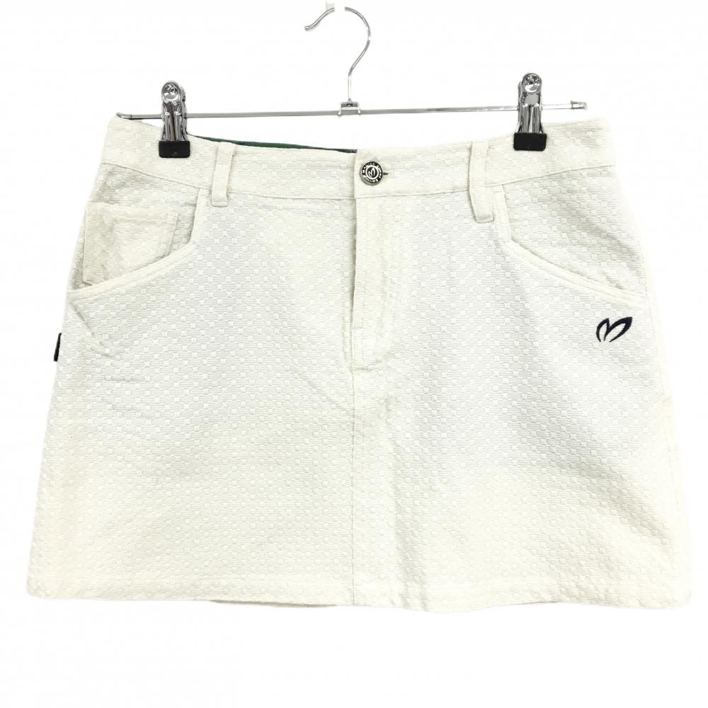 【美品】マスターバニー スカート 白 織生地  レディース 2(L) ゴルフウェア MASTER BUNNY EDITION