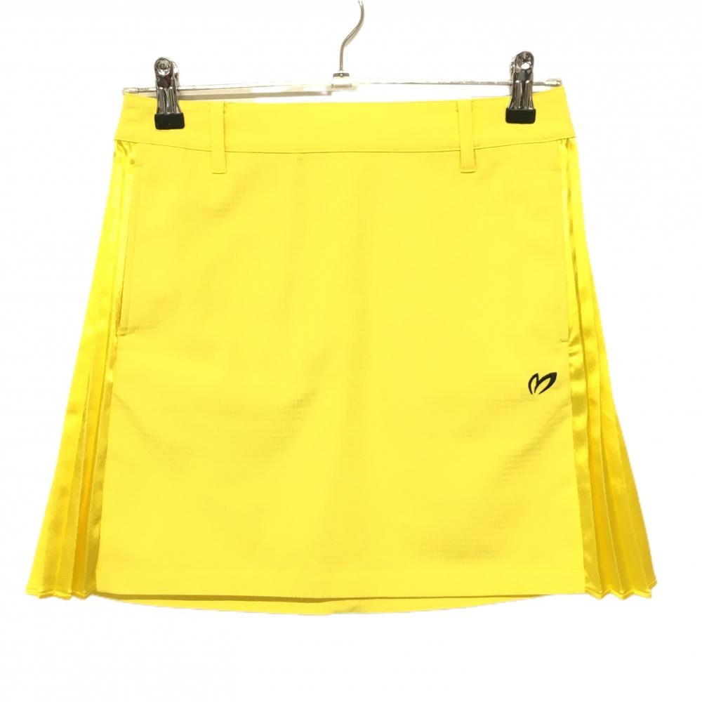 【超美品】マスターバニー スカート イエロー サイドプリーツ サイド切替素材 レディース 0(S) ゴルフウェア MASTER BUNNY EDITION