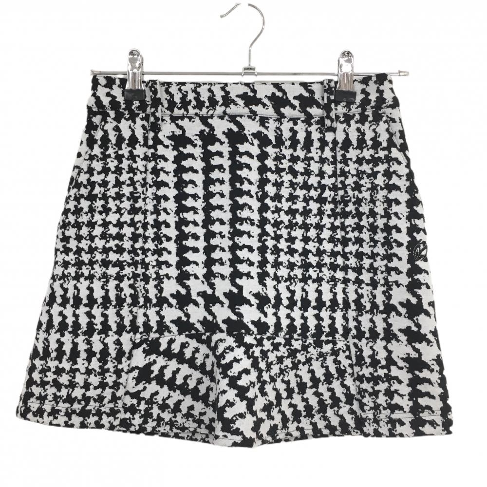 【美品】マスターバニー スカート 白×黒 千鳥格子風 秋冬  レディース 00(XS) ゴルフウェア MASTER BUNNY EDITION