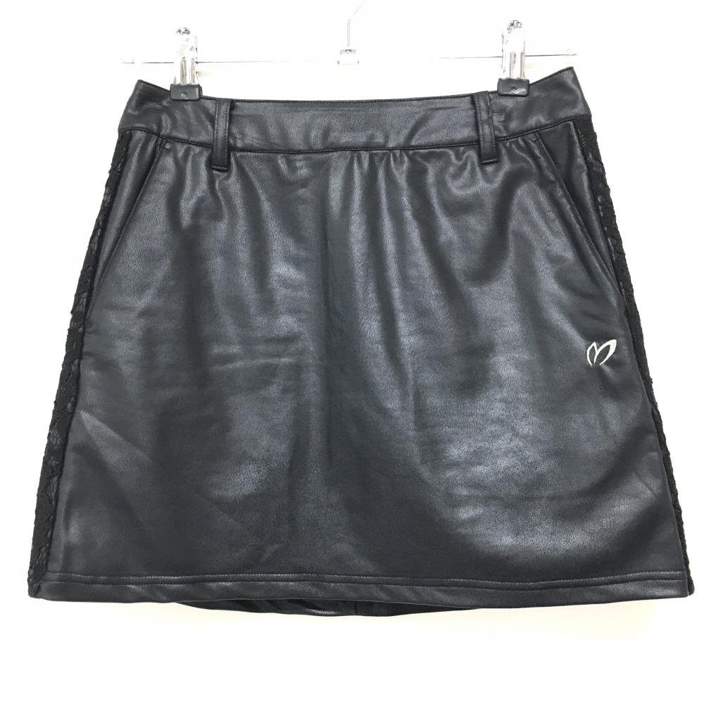 【美品】マスターバニー スカート 黒 サイドレース切替 レディース S ゴルフウェア MASTER BUNNY EDITION