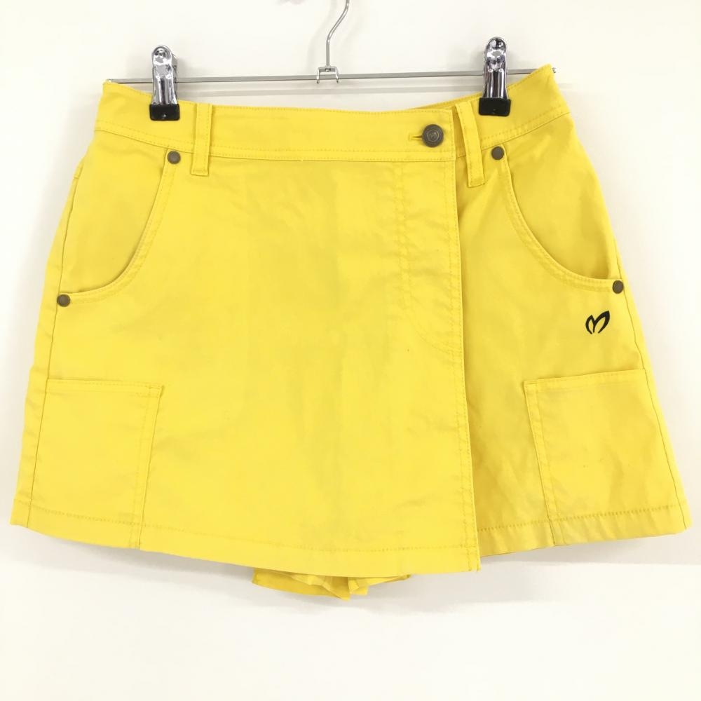 【美品】マスターバニー キュロットスカート イエロー 6ポケット シンプル  レディース 0(S) ゴルフウェア MASTER BUNNY EDITION