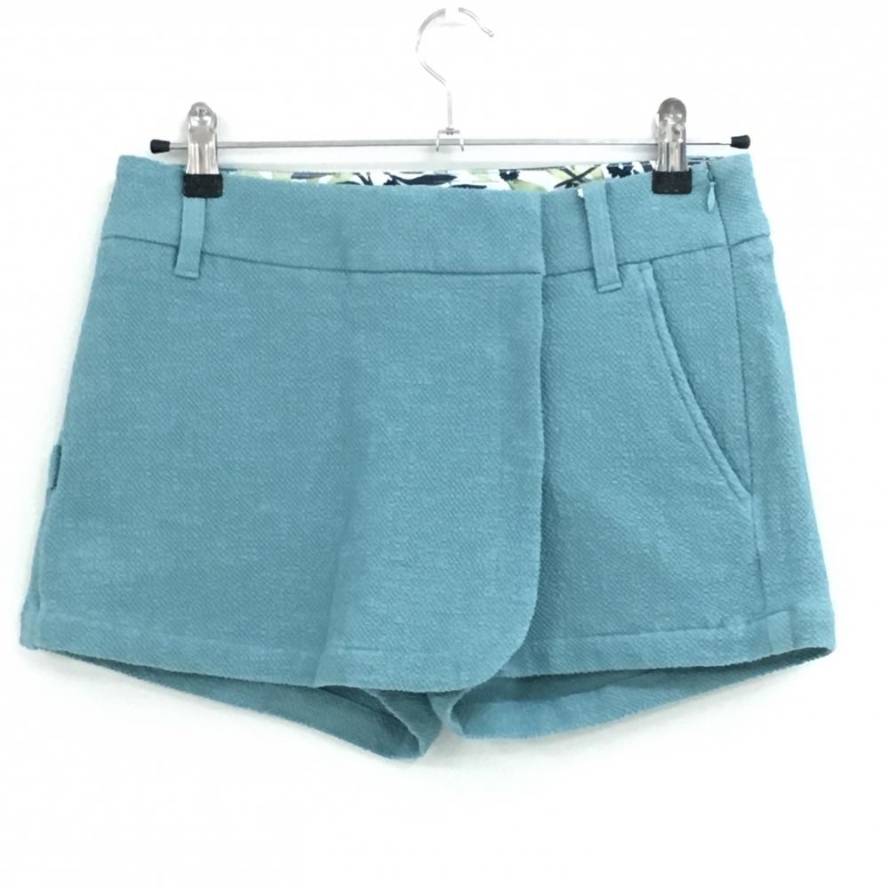 【美品】マスターバニー キュロットスカート ライトブルー 凹凸生地 ウエスト裏花柄 レディース 1(M) ゴルフウェア MASTER BUNNY EDITION