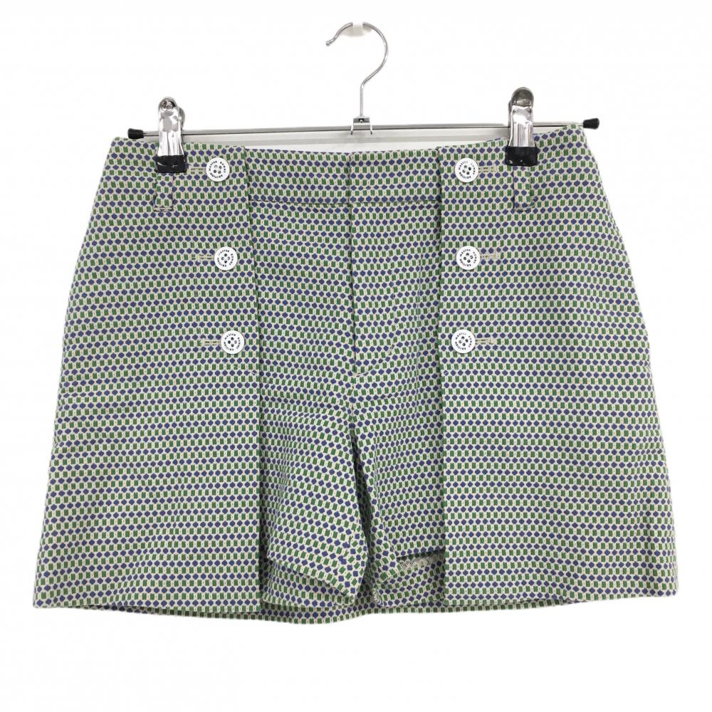 【超美品】マスターバニー キュロットスカート ブルー×グリーン 総柄 BONOTTO  レディース 0(S) ゴルフウェア MASTER BUNNY EDITION