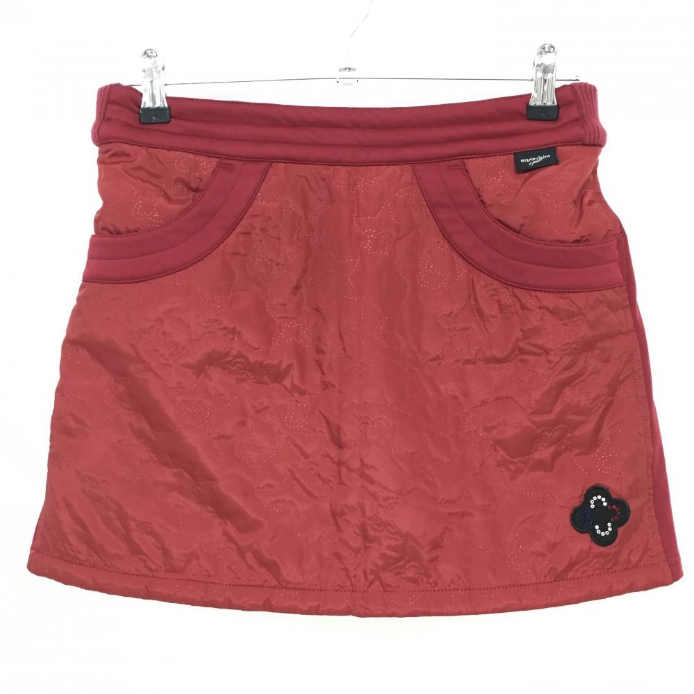 【美品】マリクレール スカート ボルドー キルティング風 サイド切替  レディース M ゴルフウェア marie claire