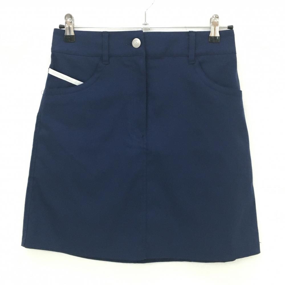 【超美品】マリクレールスポール スカート ネイビー 無地 ストレッチ ウエスト一部ゴム  レディース M ゴルフウェア marie claire