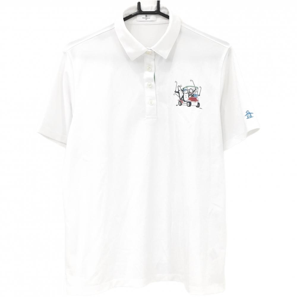 マンシングウェア 半袖ポロシャツ 白 袖ロゴ  レディース 3(L) ゴルフウェア 大きいサイズ Munsingwear