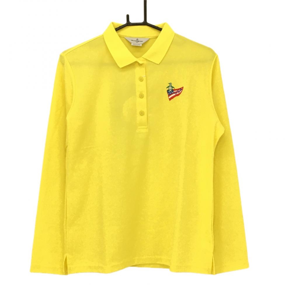 【新品】マンシングウェア 長袖ポロシャツ イエロー 遮熱 吸汗速乾 UPF15 レディース LL ゴルフウェア Munsingwear 画像