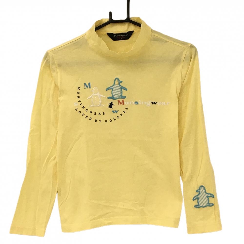 マンシングウェア 長袖ハイネックシャツ ライトイエロー ロゴ刺しゅう  レディース M ゴルフウェア Munsingwear