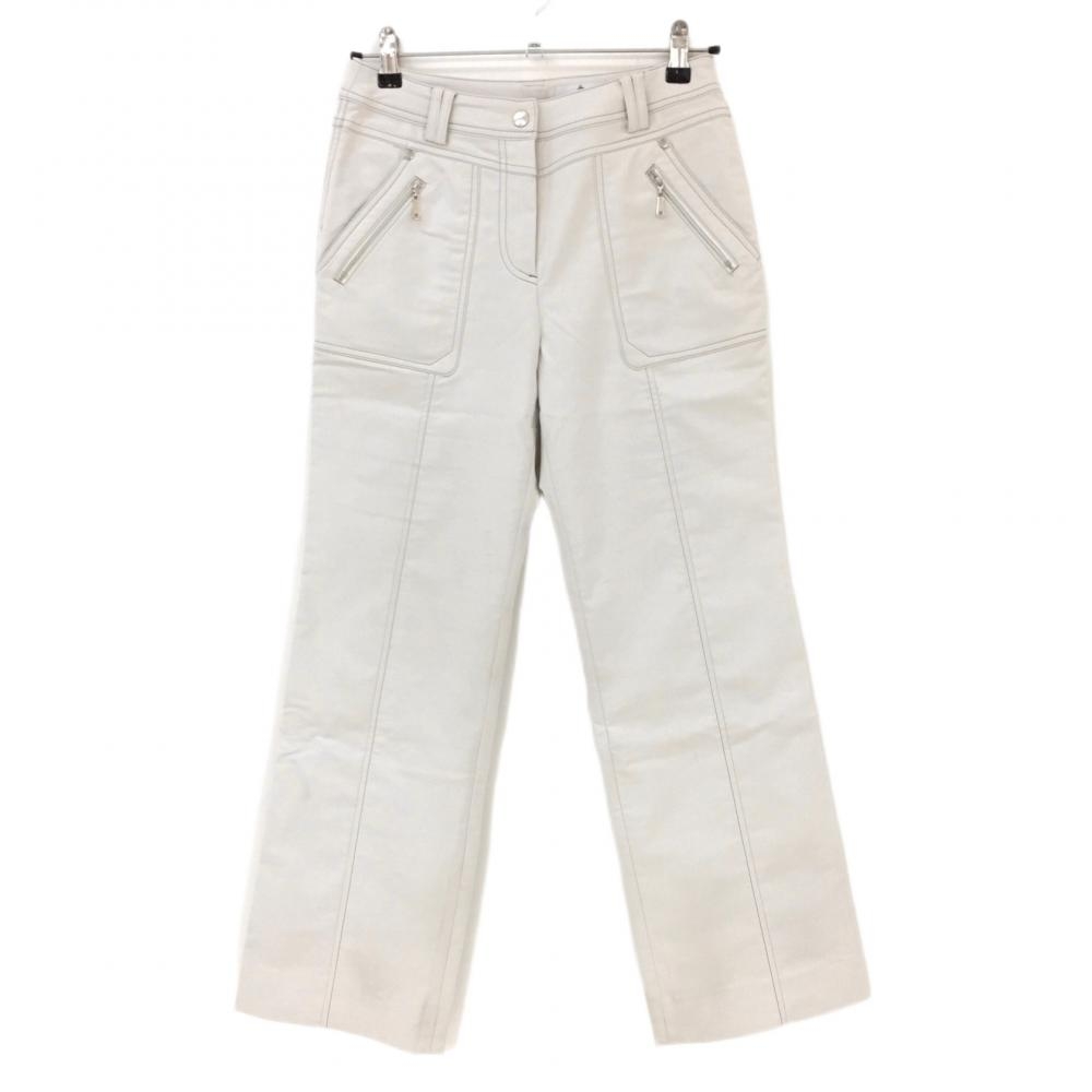 マンシングウェア パンツ ライトグレー ポケット複数 裏地付き  レディース 9 ゴルフウェア Munsingwear