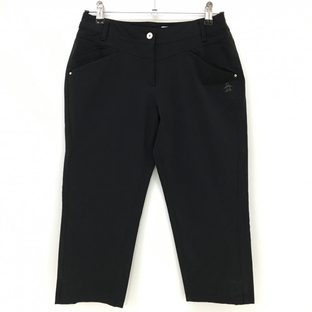 【美品】マンシングウェア ナイロン半端丈パンツ 黒 ストレッチ レディース 11 ゴルフウェア Munsingwear