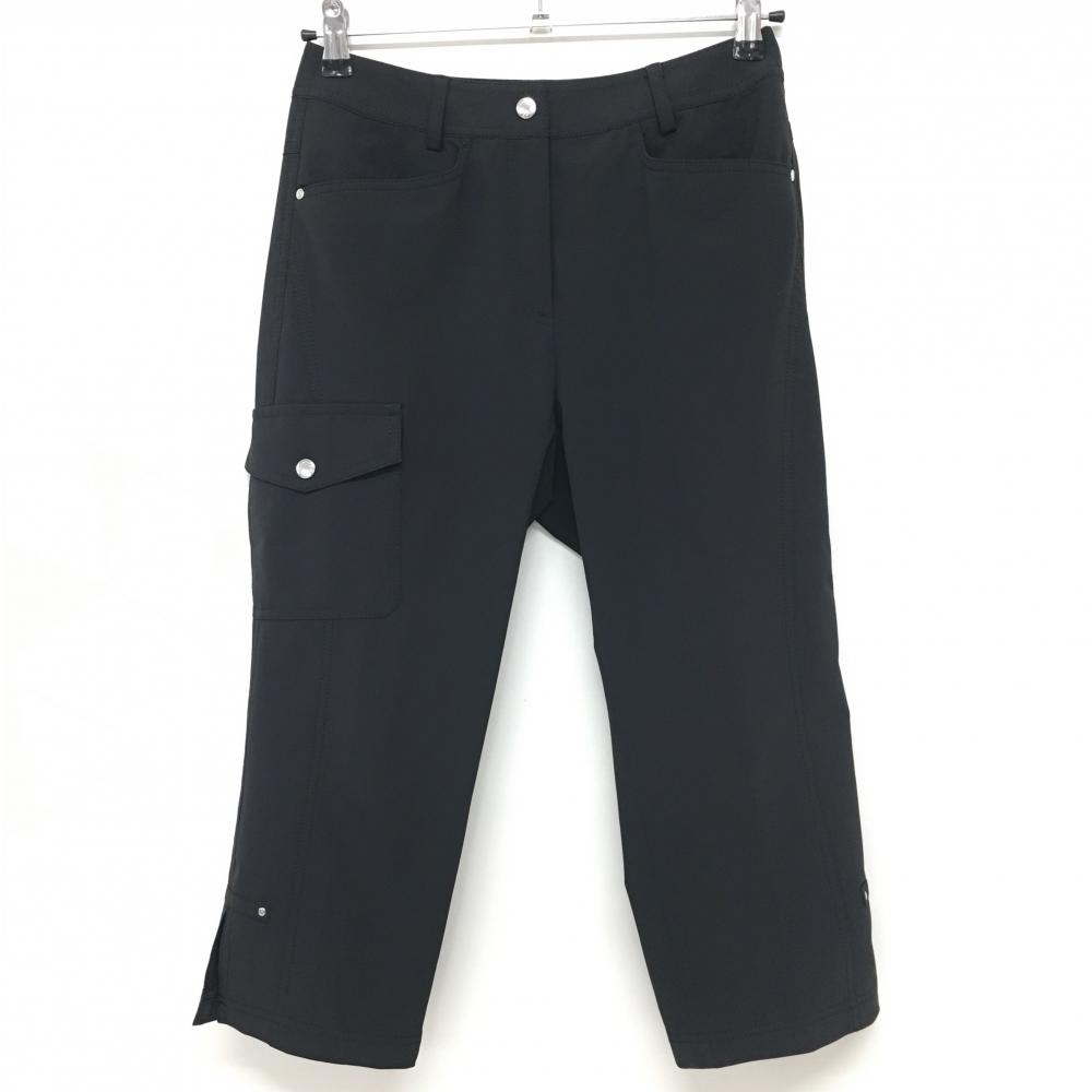 【美品】マンシングウェア 半端丈パンツ 黒 ストレッチ レディース 9 ゴルフウェア Munsingwear