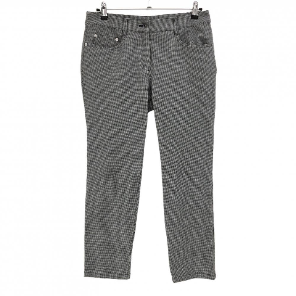 マンシングウェア ストレッチパンツ 白×黒 細千鳥格子  レディース 15 ゴルフウェア Munsingwear