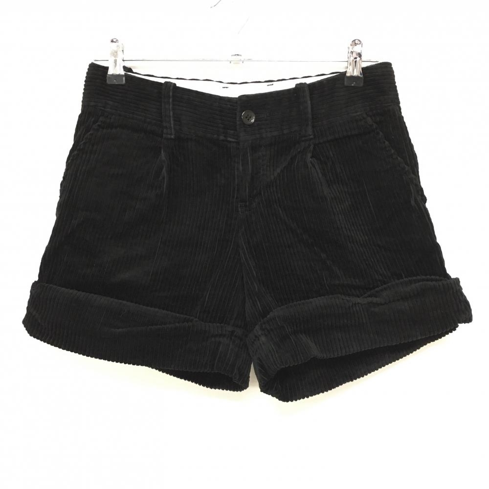 【美品】ペンギンbyマンシングウェア ショートパンツ 黒 コーデュロイ レディース 2 ゴルフウェア Munsingwear